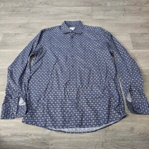 Eton Contemporary‎ Floral Print Button Down Shirt Long Sleeve XL